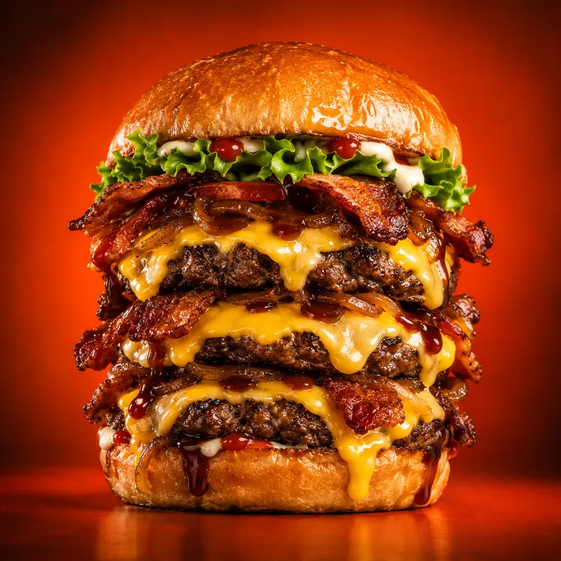 Hamburguesa triple smash premium